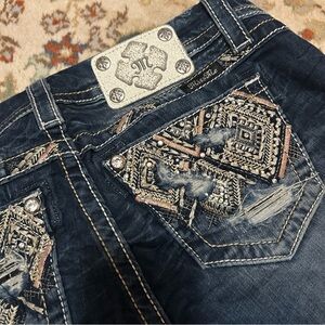 Miss Me Women's Blue Embellished Capri Jeans